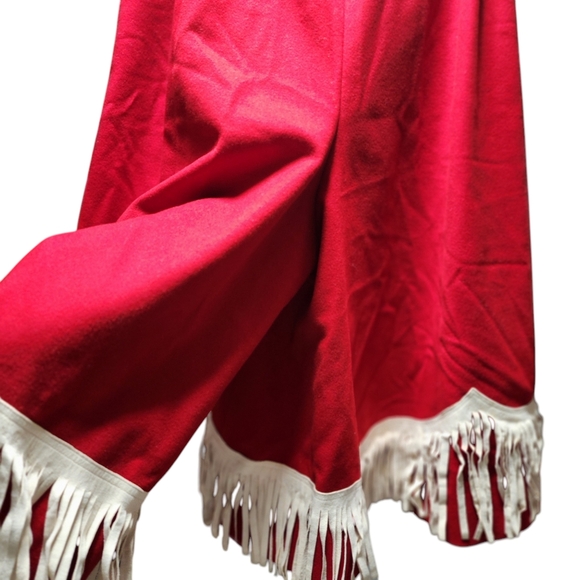 1940's Marge Riley Designer Hollywood Wool & Leather Western skirt Gaucho - Picture 4 of 12